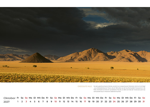 Namibia Kalender 2026 August 600x400